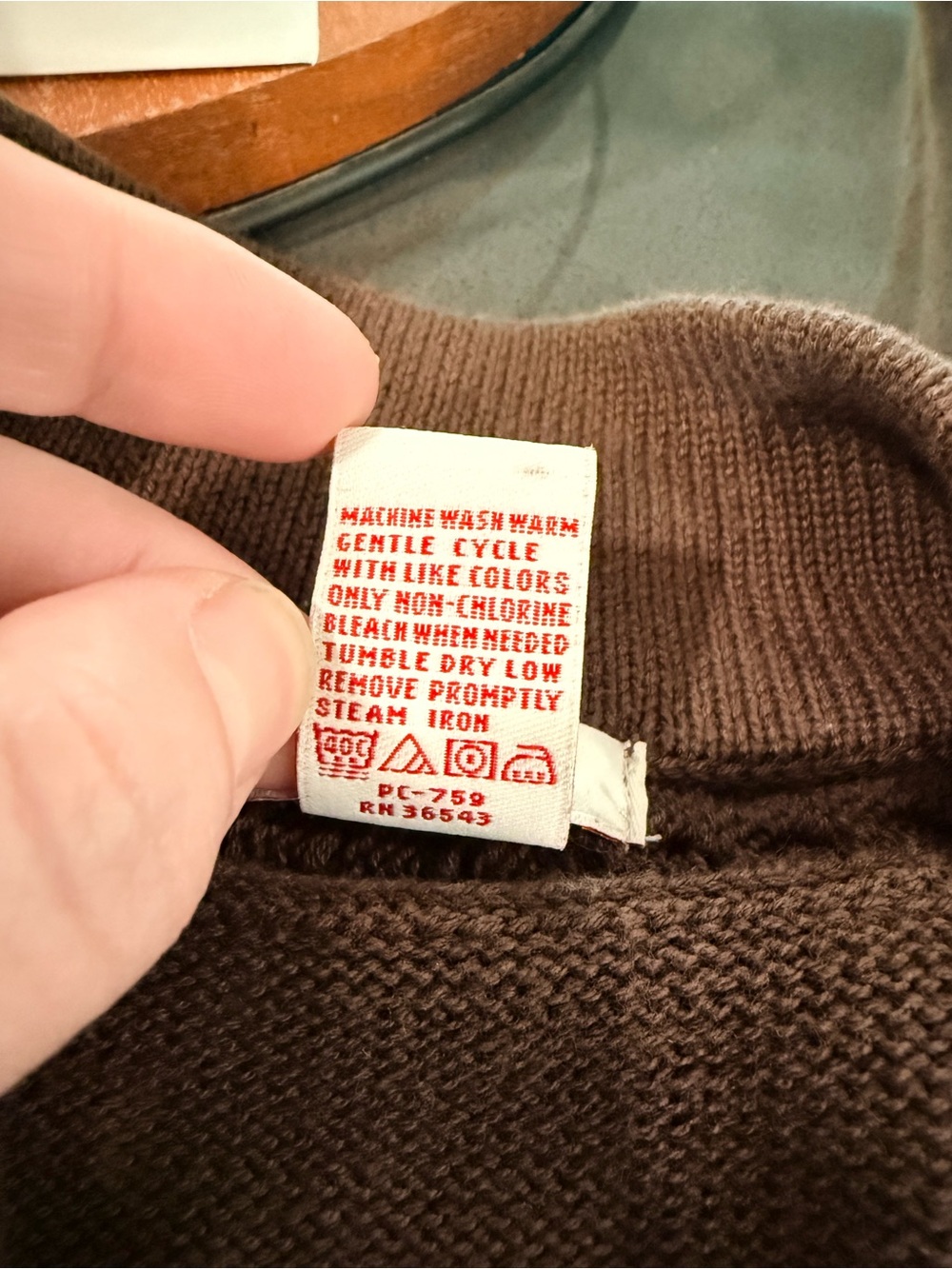 IZOD Brown Belted Open Front Cardigan Sweater Small - Picture 8 of 8